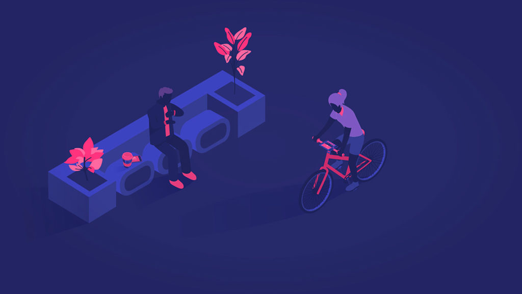 ilustración transformación digital CEO bike